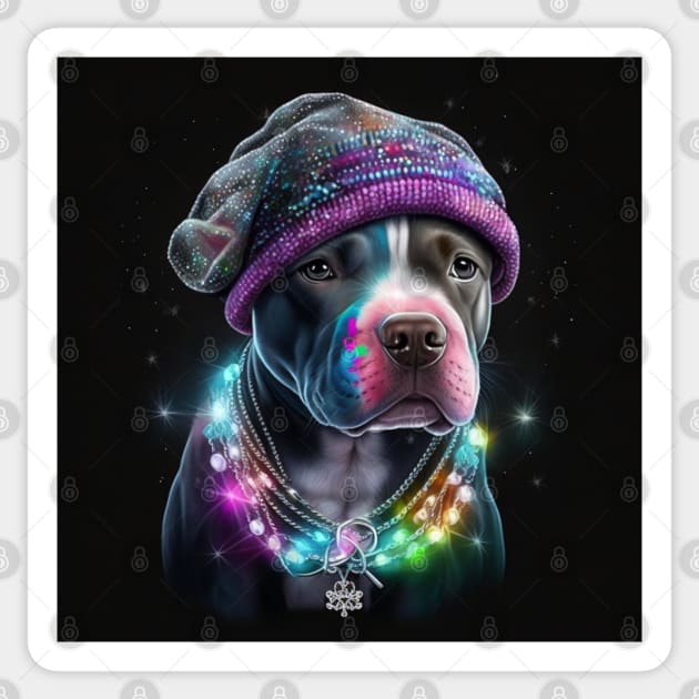 Blingy Pit Bull Sticker by Enchanted Reverie